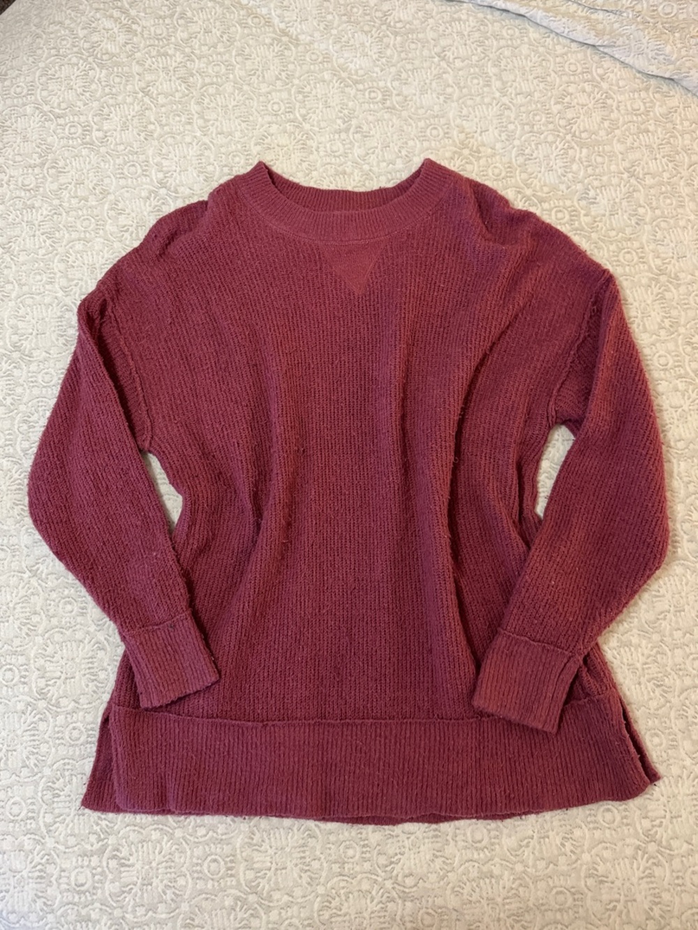 Aerie Dusty Rose Crewneck Knit Sweater